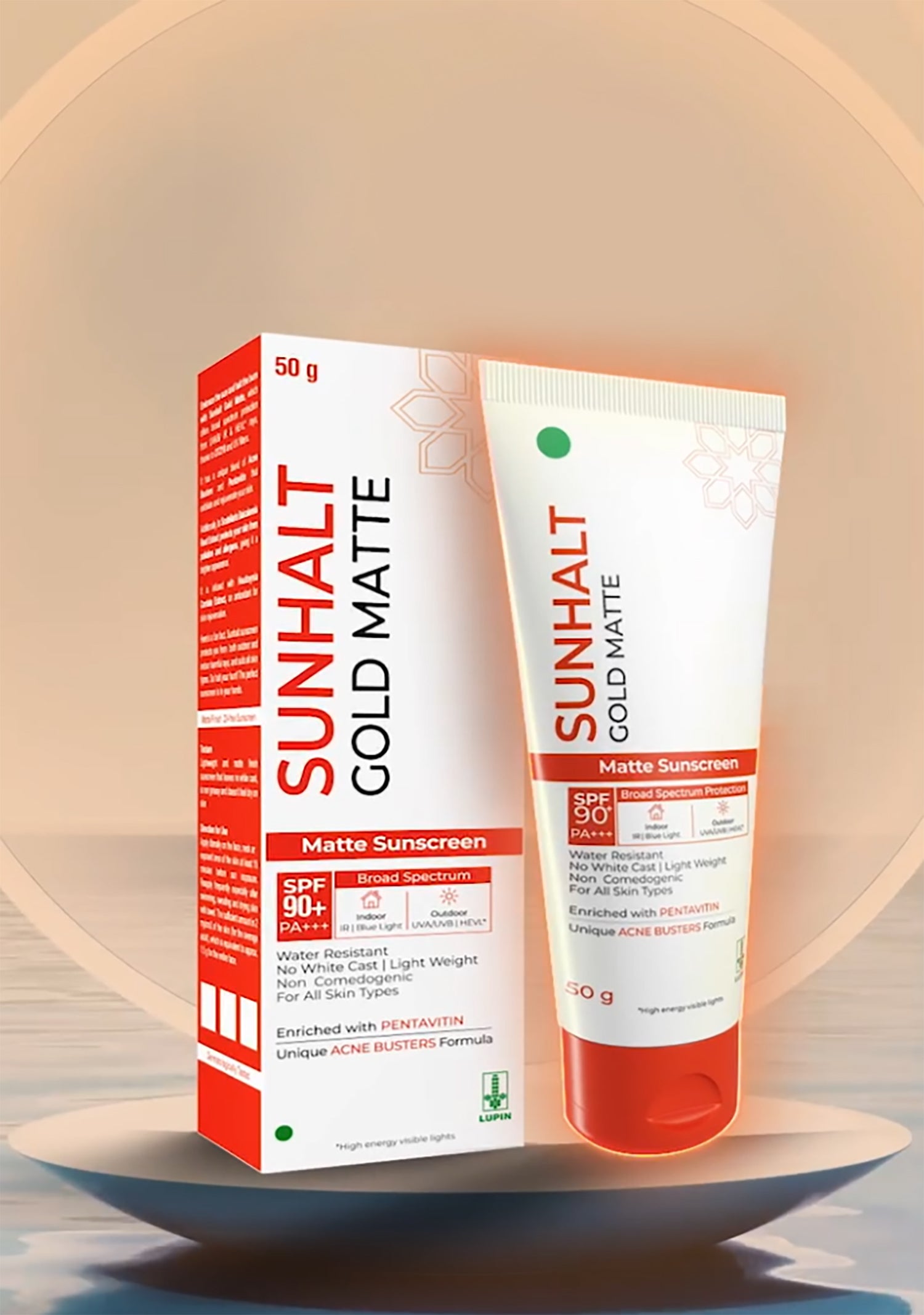 Sunhalt Gold Matte Sunscreen SPF 90 PA+++ – Skinluv.in