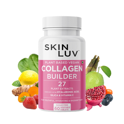 SKINLUV Plant Based Vegan Collagen Builder Sugar Free Vegetable 60 Tablet Skinluv.in