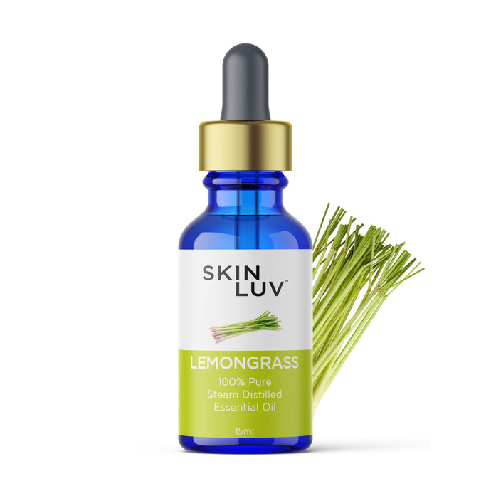 SKINLUV 100% Pure Organic Lemongrass Essential Oil Steam Distilled Dandruff Free Hair & Pure Skin - Skinluv.in