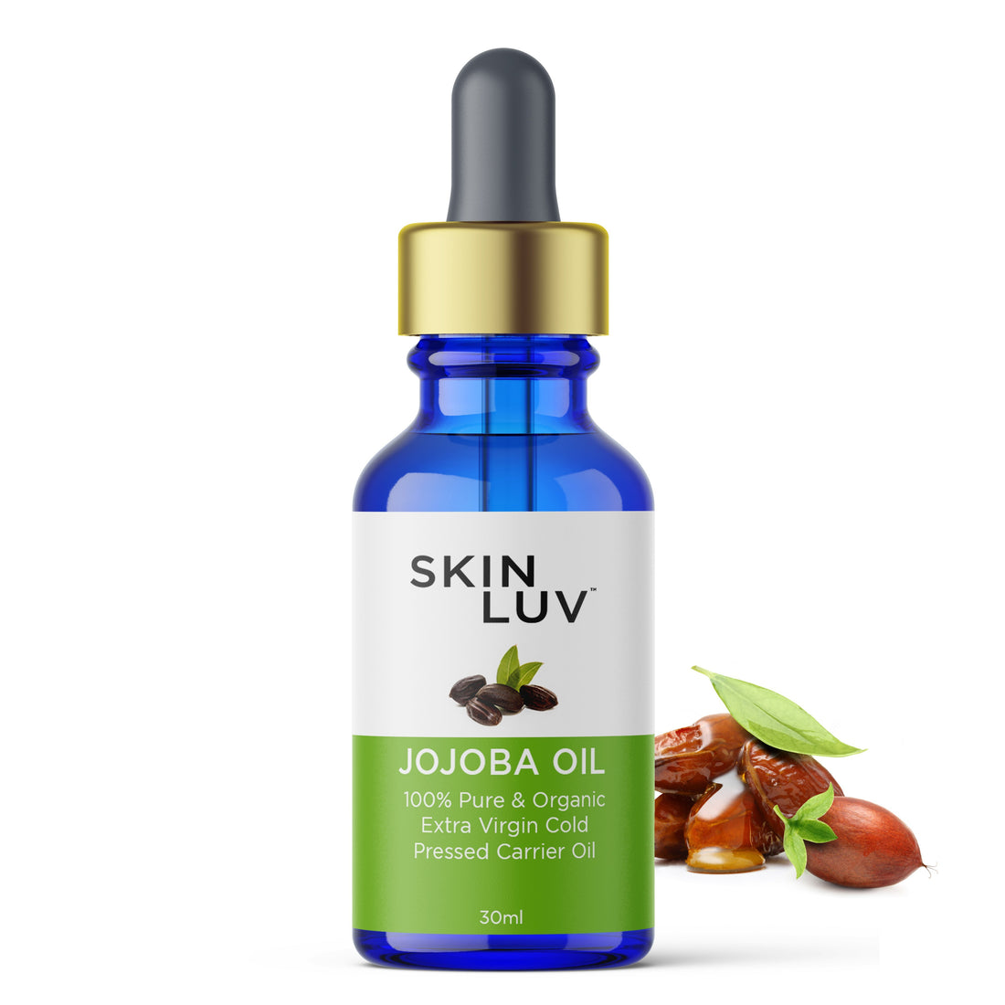 SKINLUV Jojoba Oil 100% Pure & Organic Extra Virgin Cold Pressed Carrier Oil 30 ml - Skinluv.in