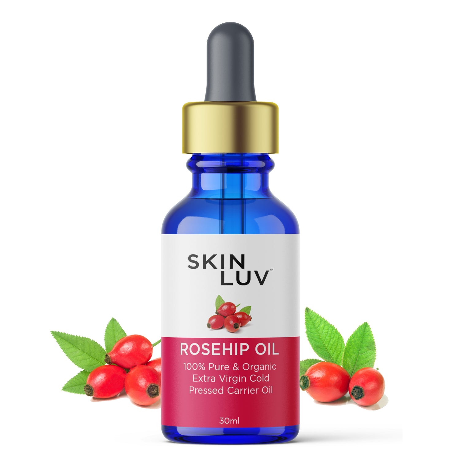 SKINLUV Organic Rosehip Oil, Extra Virgin Cold Pressed Oil for Anti Aging &amp; Removal of Acne, Scars, Stretch marks, Pigmentation &amp; Wrinkles - Skinluv.in