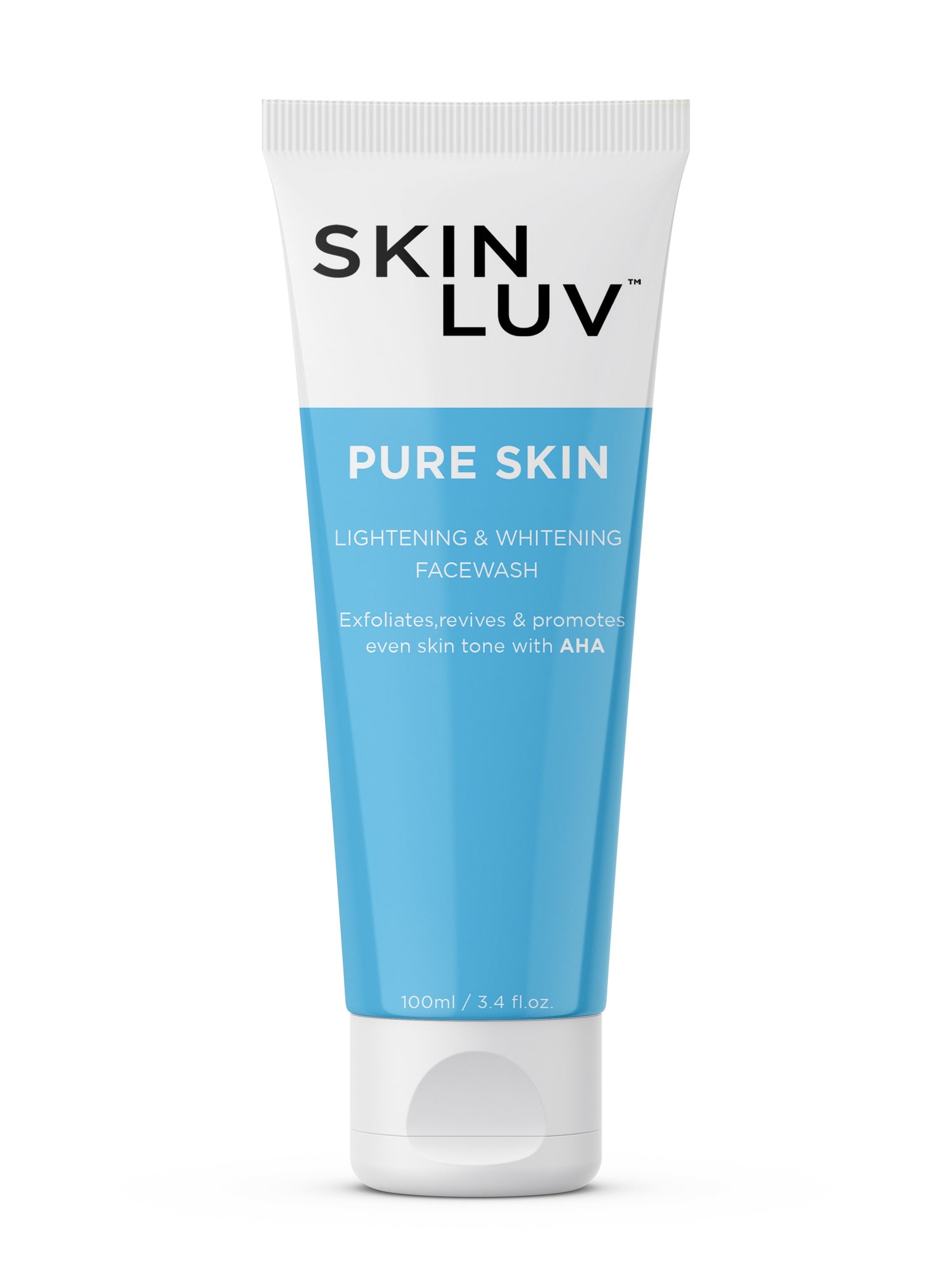SKINLUV Pure Skin Lightning &amp; Whitening Facewash Enriched with AHA 100 ml For Men &amp; Women - Skinluv.in