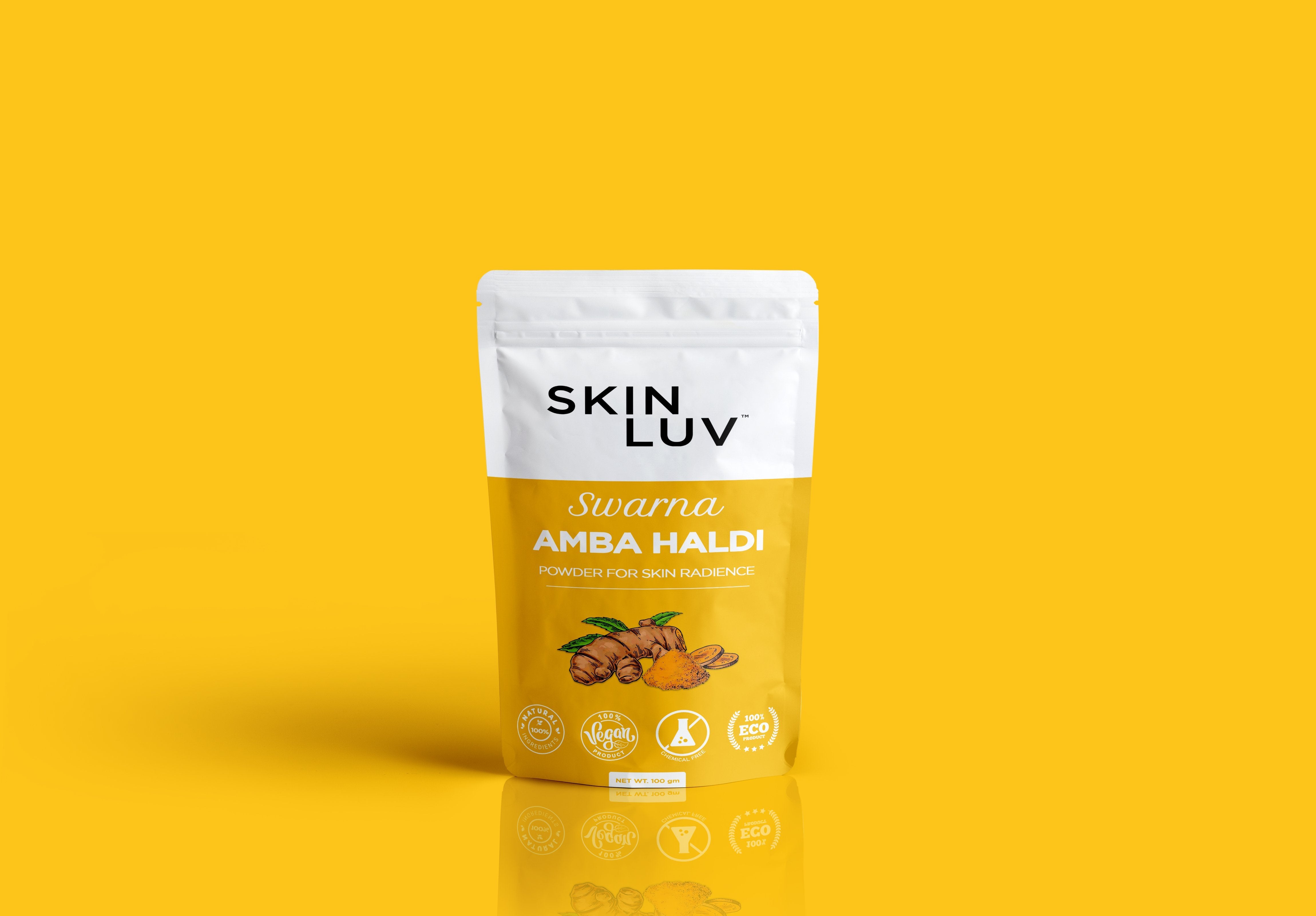 SKINLUV Swarna Amba Haldi Powder For Skin Radiance, 100% Pure & Natural, Vegan, Chemical Free 100gm - Skinluv.in