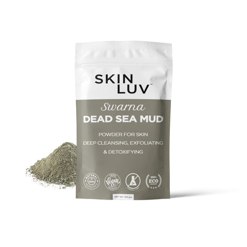 SKINLUV Swarna Dead Sea Mud Powder For Deep Cleansing, Exfoliating & Detoxifying, 100% Pure & Natural, Vegan, Chemical Free 100gm - Skinluv.in