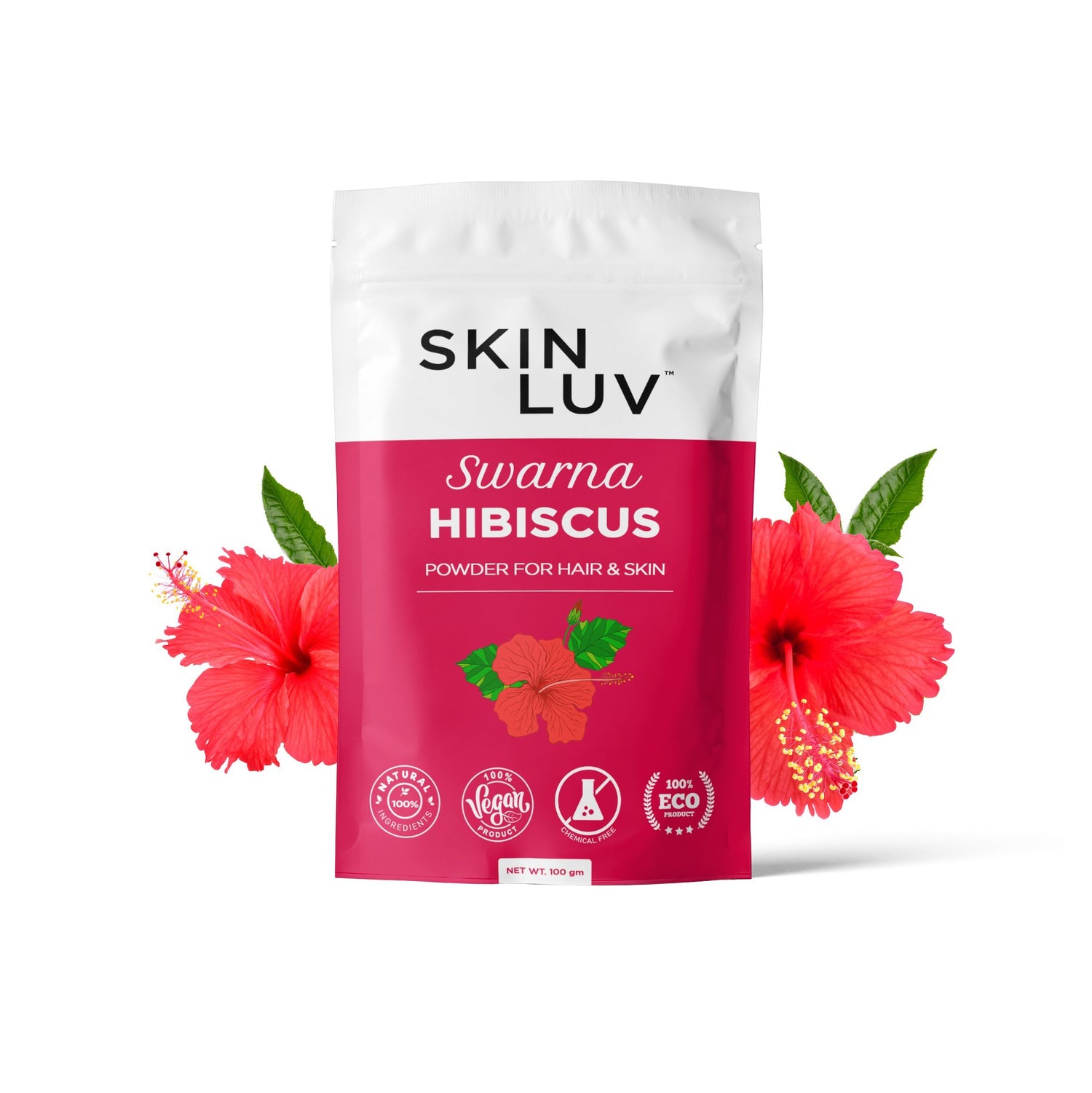 SKINLUV Swarna Hibiscus Powder For Skin &amp; Hair, 100% Pure &amp; Natural, Vegan, Chemical Free 100gm - Skinluv.in