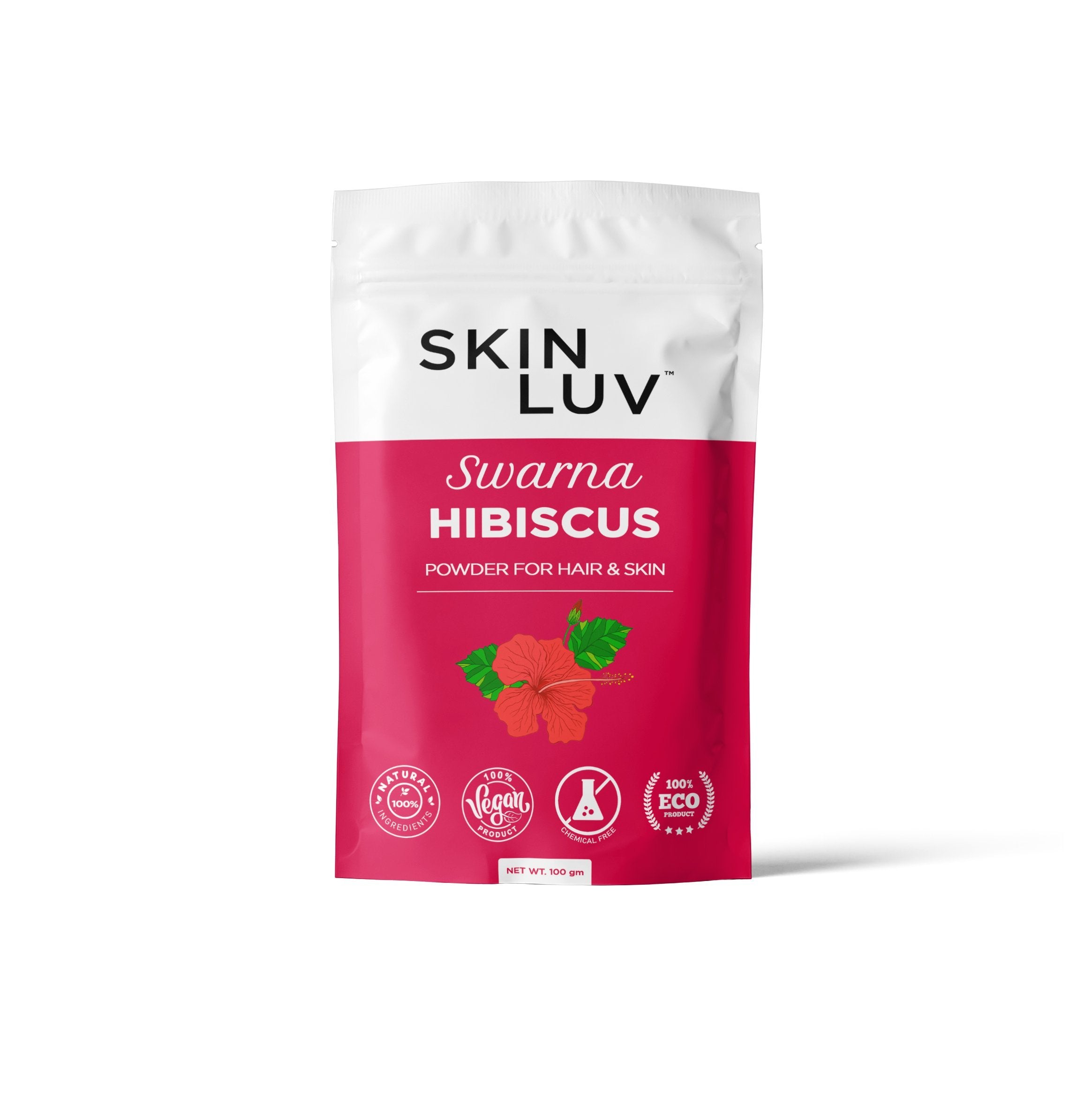 SKINLUV Swarna Hibiscus Powder For Skin & Hair, 100% Pure & Natural, Vegan, Chemical Free 100gm - Skinluv.in
