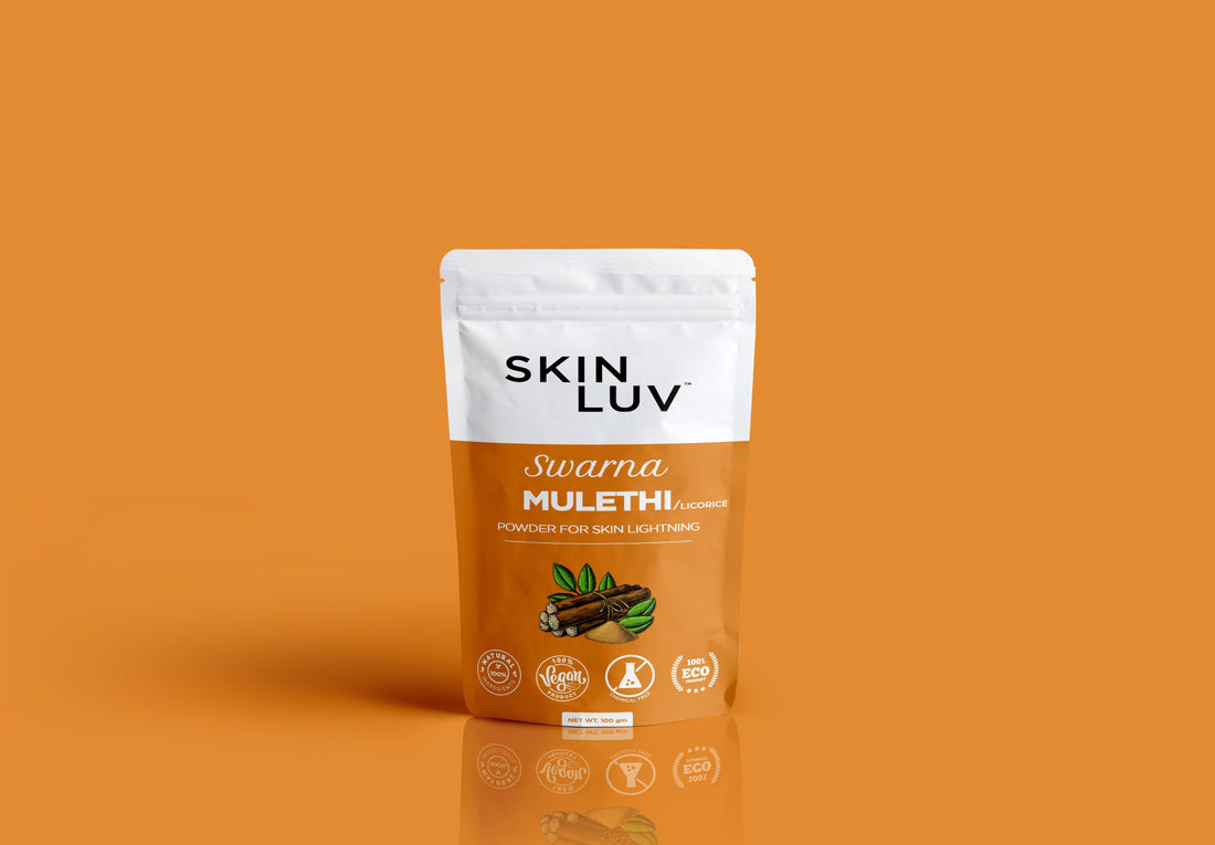 SKINLUV Swarna Mulethi / Licorice Powder For Skin Lightening, 100% Pure &amp; Natural, Vegan, Chemical Free 100gm - Skinluv.in
