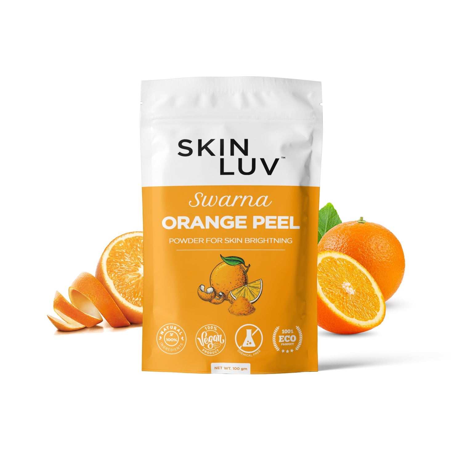 SKINLUV Swarna Orange Peel Powder For Skin Brightening, 100% Pure &amp; Natural, Vegan, Chemical Free 100gm - Skinluv.in