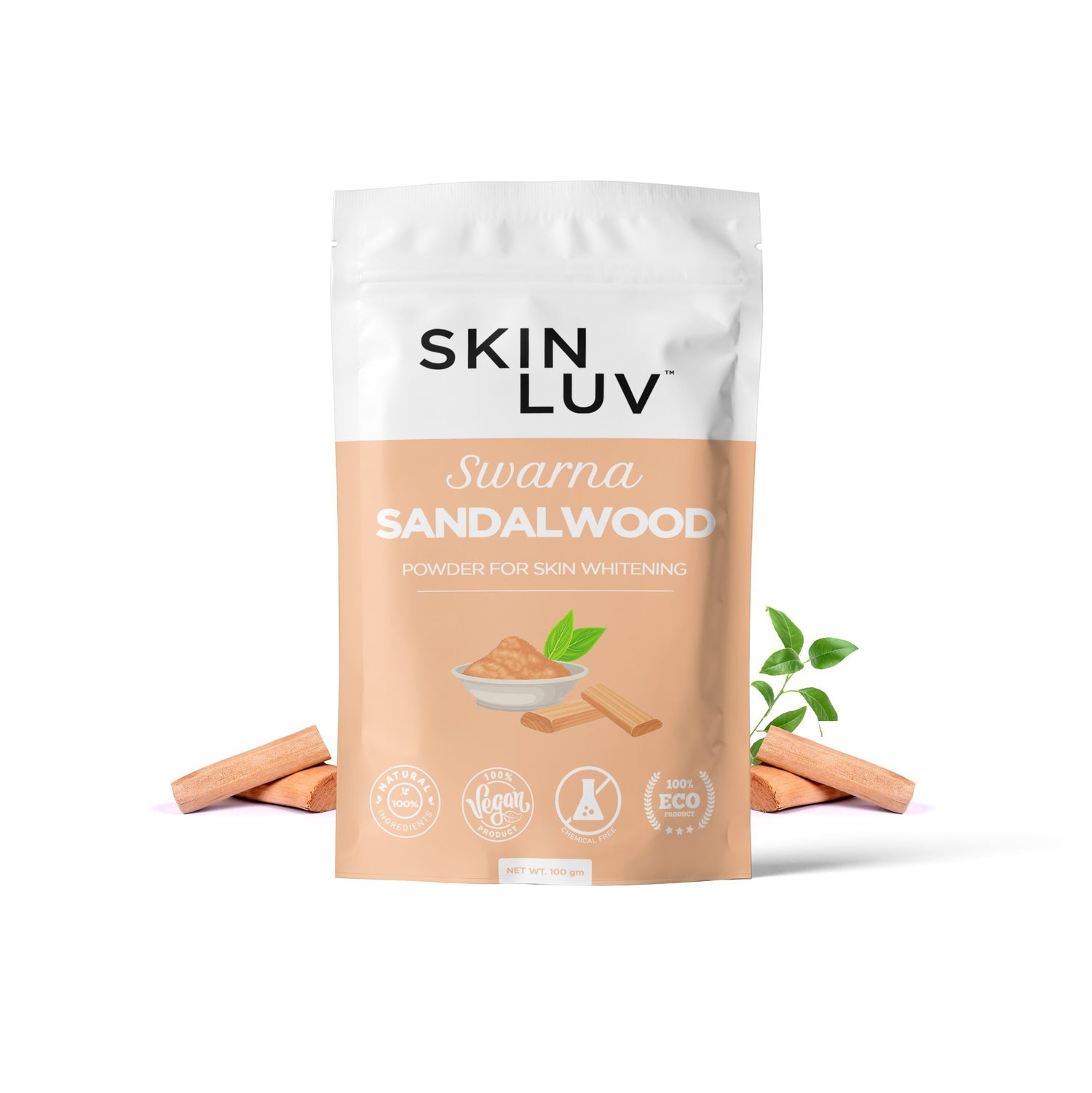 SKINLUV Swarna Sandalwood Powder For Skin Whitening, 100% Pure &amp; Natural, Vegan, Chemical Free 100gm - Skinluv.in